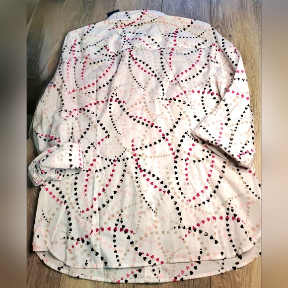 💖💖Women's Tommy Hilfiger oversized white blouse with heart print Size M - Picture 7 of 8